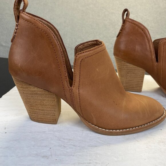 Jeffrey Campbell Rosalee Bootie Tan Stacked Block Heel Size 8.5,Ankle Shoes - Picture 15 of 15